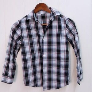 Izod Plaid Button Down Shirt, Long Sleeve Casual Top, Boys Fashion  Sz‎ 8 /#9091